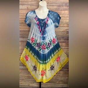 Exist Blue and White Asymmetrical dress - Size OS